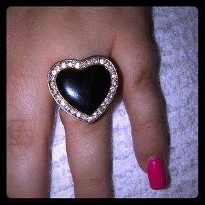 Black heart ring